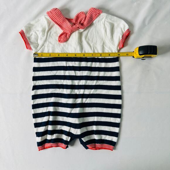 Vintage Nautical Striped Sailor Lightweight Romper - Picture 6 of 10